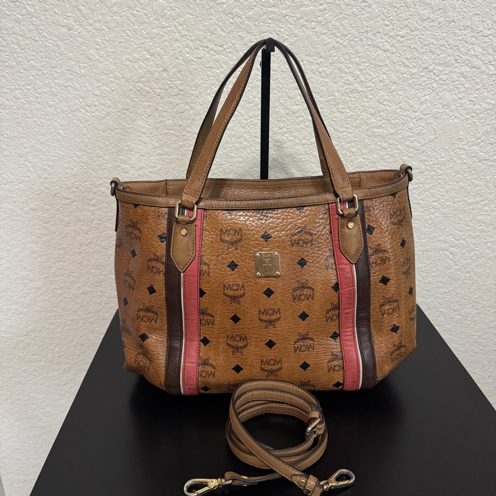 MCM Brown and Pink Tote Bag